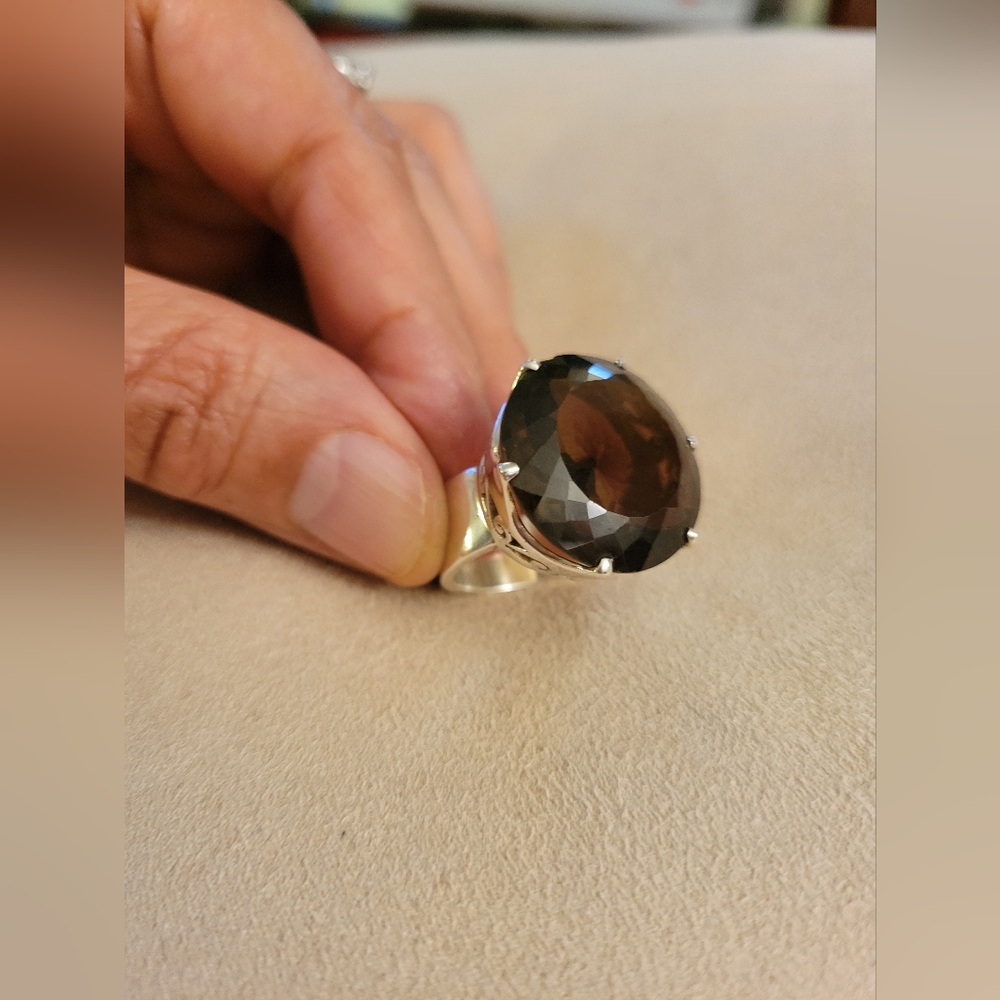 Smoky Topaz Crown Ring